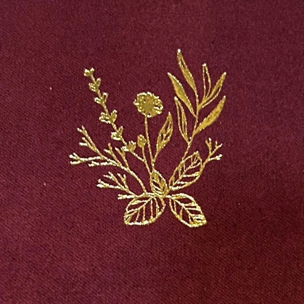 Threshold Burgundy Notebook with Gold Floral Design